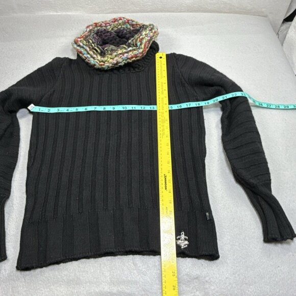 Just Cavalli Women's Sweater Chunky Angora Turtleneck Multicolor US Large IT 46 - Picture 13 of 15